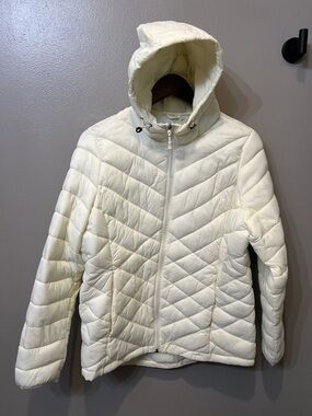 Lightweight Quilted Hooded Jacket - Creamy/White